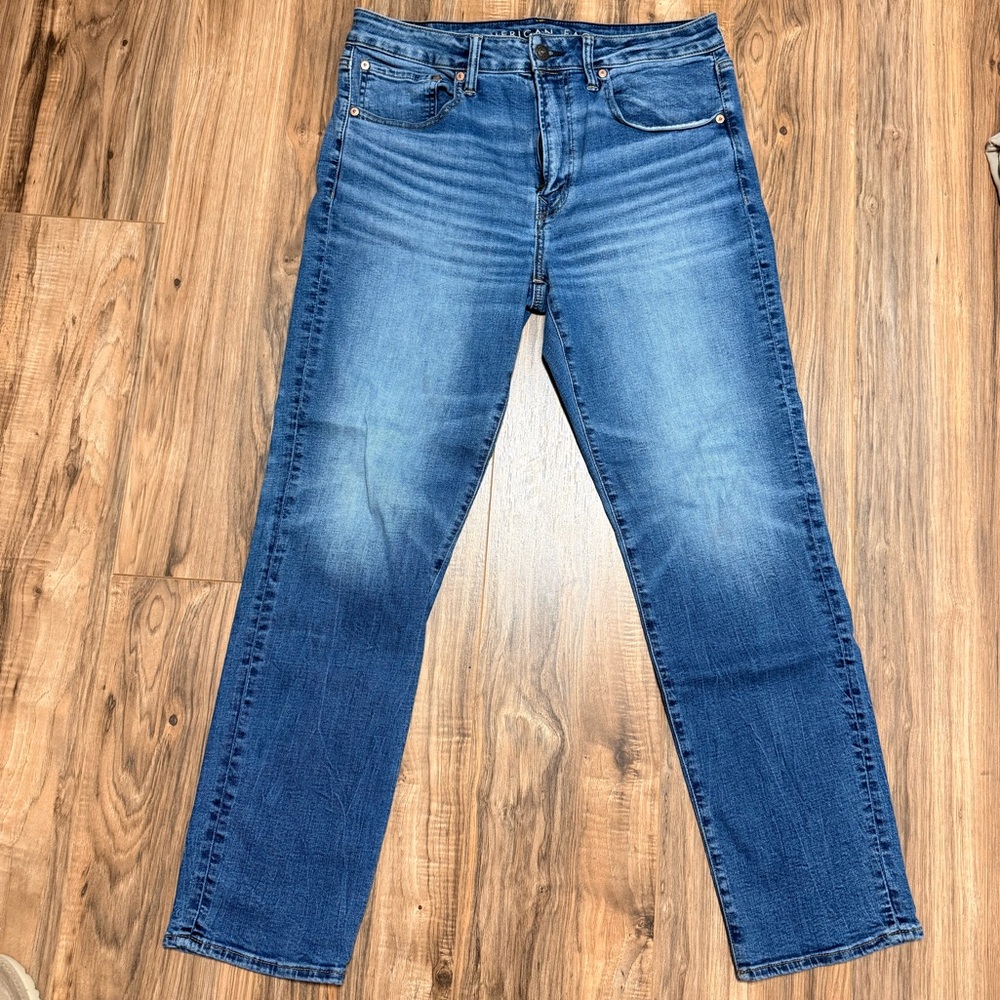American Eagle Outfitters Men's Blue Straight Jeans